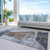3' X 5' Chocolate Gray And Charcoal Abstract Washable Indoor Outdoor Area Rug
