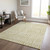 5' X 8' Beige And Tan Striped Washable Indoor Outdoor Area Rug