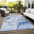3' X 5' Blue and Gray Abstract Washable Non Skid Indoor Outdoor Area Rug Transitional Style - Blue, Gray Color