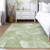 3' X 5' Artichoke Green Fern Green And Ivory Abstract Washable Indoor Outdoor Area Rug