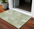 3' X 5' Artichoke Green Fern Green And Ivory Abstract Washable Indoor Outdoor Area Rug