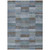 3' X 5' Blue Denim Blue And Brown Striped Washable Indoor Outdoor Area Rug