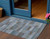3' X 5' Blue Denim Blue And Brown Striped Washable Indoor Outdoor Area Rug