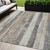 5' X 8' Beige And Gray Striped Washable Indoor Outdoor Area Rug - Beige, Gray