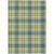 3' X 5' Yellow Blue And Ivory Plaid Washable Indoor Outdoor Area Rug
