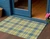 3' X 5' Yellow Blue And Ivory Plaid Washable Indoor Outdoor Area Rug