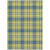 3' X 5' Yellow Blue And Ivory Plaid Washable Indoor Outdoor Area Rug