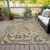 5' X 8' Beige Taupe And Copper Floral Washable Indoor Outdoor Area Rug
