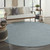 8' Aqua And Ivory Round Geometric Indoor Outdoor Area Rug