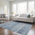 5' X 8' Sky Blue And Navy Blue Abstract Washable Indoor Outdoor Area Rug Transitional Style - Sky Blue, Navy Blue Color