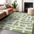 5' X 8' Green And Ivory Abstract Washable Indoor Outdoor Area Rug Transitional Style - Green, Ivory Color