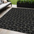 5' X 8' Black And Ivory Geometric Washable Indoor Outdoor Area Rug Transitional Style - Black, Ivory Color