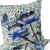 Set of Two 16" X 16" Blue and Green Butterfly Blown Seam Floral Indoor Outdoor Throw Pillow Polyester Home Accent