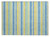 2' X 3' Blue Yellow and Green Striped Washable Non Skid Indoor Outdoor Area Rug