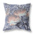 26" X 26" Blue and Gray Butterfly Blown Seam Floral Indoor Outdoor Throw Pillow Polyester and Cotton Blend
