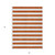 3' X 5' Orange Striped Washable Non Skid Indoor Outdoor Area Rug
