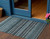 3' X 5' Teal Blue Sky Blue And Gray Striped Washable Indoor Outdoor Area Rug