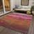 5' X 8' Blush Mauve And Rust Abstract Washable Indoor Outdoor Area Rug