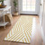 8' Runner Gold and White Geometric Washable Non Skid Indoor Outdoor Runner Rug