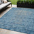 5' X 8' Blue Oriental Washable Indoor Outdoor Area Rug