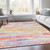 3' X 5' Coral And Yellow Abstract Washable Indoor Outdoor Area Rug