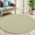 5' Ivory And Green Round Geometric Indoor Outdoor Area Rug