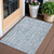 3' X 5' Blue And Ivory Abstract Washable Indoor Outdoor Area Rug - Blue, Ivory