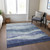 3' X 5' Light Blue And Dark Blue Abstract Washable Indoor Outdoor Area Rug