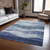 3' X 5' Light Blue And Dark Blue Abstract Washable Indoor Outdoor Area Rug