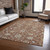 3' X 5' Brown Ivory And Gray Moroccan Washable Indoor Outdoor Area Rug