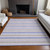 3' X 5' Ivory Blue And Gray Striped Washable Indoor Outdoor Area Rug