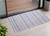 3' X 5' Ivory Blue And Gray Striped Washable Indoor Outdoor Area Rug