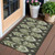 3' X 5' Olive Green And Artichoke Green Southwestern Washable Indoor Outdoor Area Rug - Olive Green, Artichoke Green