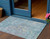 3' X 5' Blue Abstract Washable Indoor Outdoor Area Rug