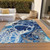 3' X 5' Navy Blue And Gray Nautical Washable Indoor Outdoor Area Rug