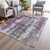 3' X 5' Purple And Ivory Abstract Washable Indoor Outdoor Area Rug - 880016653458