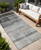 8' Runner Gray Ombre Washable Non Skid Indoor Outdoor Runner Rug