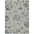 5' X 8' Taupe Navy Blue And Denim Blue Floral Washable Indoor Outdoor Area Rug