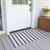 2' X 3' Charcoal Striped Washable Non Skid Indoor Outdoor Area Rug