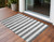 2' X 3' Charcoal Striped Washable Non Skid Indoor Outdoor Area Rug