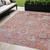 5' X 8' Pink Gray And Gold Floral Washable Indoor Outdoor Area Rug
