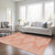 3' X 5' Salmon And Ivory Geometric Washable Indoor Outdoor Area Rug Transitional Style - Salmon, Ivory Color