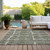 5' X 8' Olive Green Gray And Beige Striped Washable Indoor Outdoor Area Rug