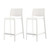 Set of Two 26" White Faux Rattan Low Back Outdoor Counter Height Bar Chairs