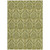 5' X 8' Green Damask Washable Non Skid Indoor Outdoor Area Rug