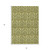 5' X 8' Green Damask Washable Non Skid Indoor Outdoor Area Rug