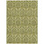 5' X 8' Green Damask Washable Non Skid Indoor Outdoor Area Rug
