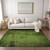 3' X 5' Green Abstract Washable Non Skid Indoor Outdoor Area Rug Transitional Style - Green Color