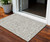 3' X 5' Beige And Brown Geometric Washable Indoor Outdoor Area Rug
