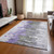 5' X 8' Purple Ivory And Charcoal Abstract Washable Indoor Outdoor Area Rug